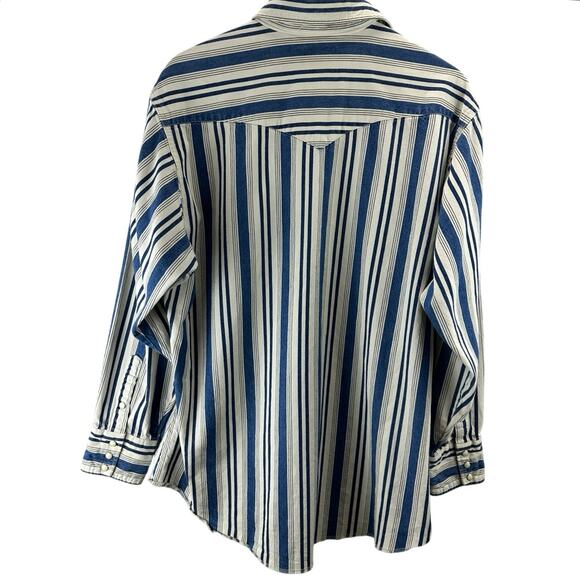 Vintage 90s Wrangler Canvas Western Shirt Men’s Size 18x34 (XXL) X-Long Tails - Picture 2 of 5